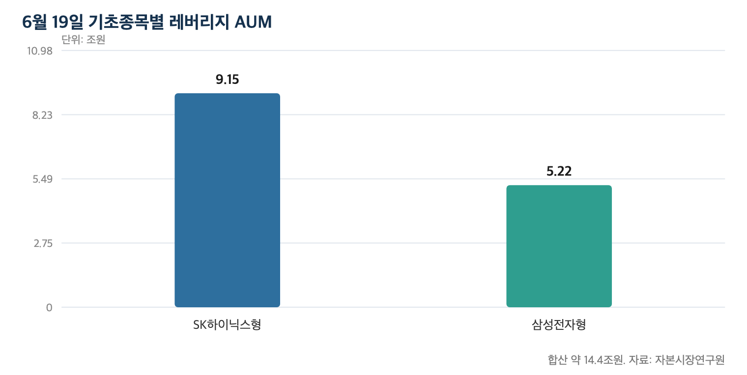 6월 19일 기초종목별 레버리지 AUM (자본시장연구원)